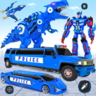 Limo Car Dino Robot Car Game